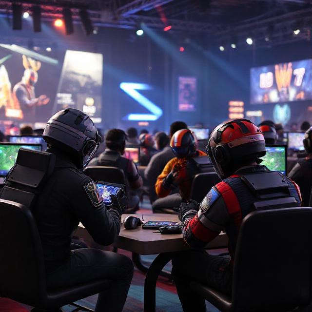 video game characters action scene gaming tournament
